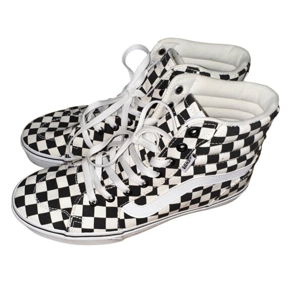 Vans Womens Filmore Hi Checkerboard Black/White Sneakers Size 10 Skater Surfer - Picture 2 of 9